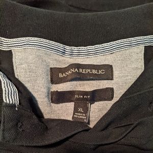 2 Banana Republic Men's Polo, black XL Slim Fit